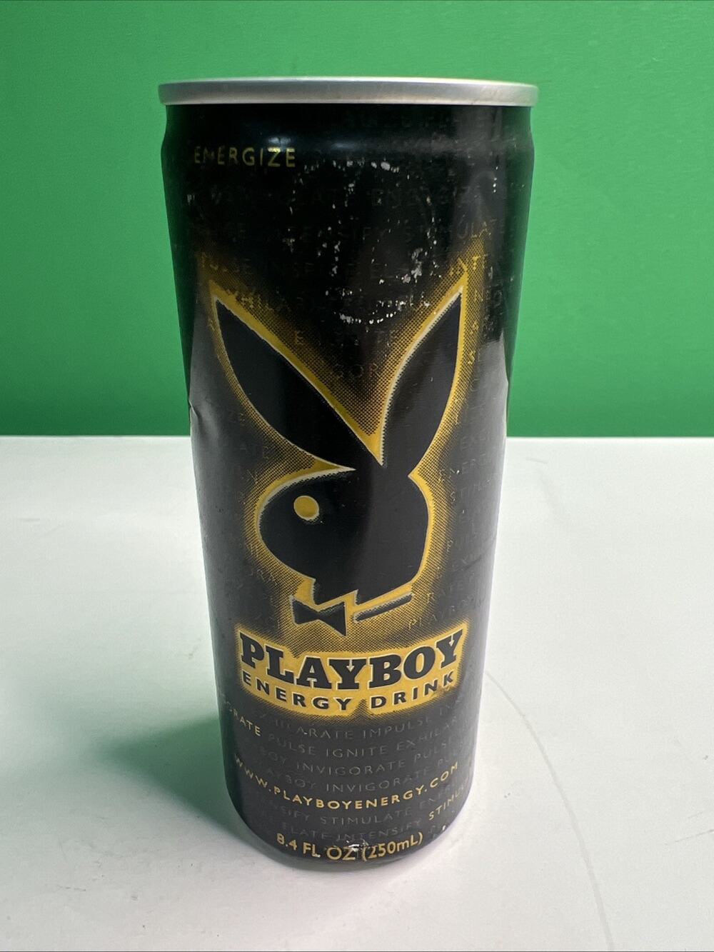 PLAYBOY Regular Energy Drink 1 Single Empty Can 8.4fl oz - RARE Collectible